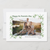 Minimalist lucky shamrock st. Patrick's Day Photo Feestdagenkaart (Voorkant)