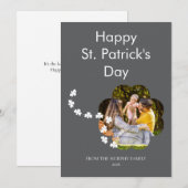 Minimalist lucky shamrock st. Patrick's Day Photo Feestdagenkaart (Voorkant / Achterkant)