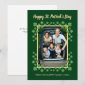 Minimalist lucky shamrock st. Patrick's Day Photo Feestdagenkaart (Voorkant / Achterkant)