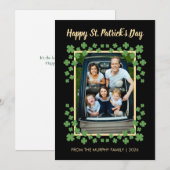 Minimalist lucky shamrock st. Patrick's Day Photo Feestdagenkaart (Voorkant / Achterkant)