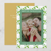 Minimalist lucky shamrock st. Patrick's Day Photo Feestdagenkaart (Voorkant / Achterkant)