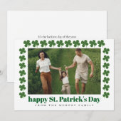 Minimalist lucky shamrock st. Patrick's Day Photo Feestdagenkaart (Voorkant / Achterkant)