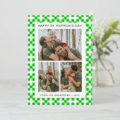 Minimalist lucky shamrock st. Patrick's Day Photo Feestdagenkaart (Staand voorkant)