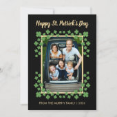 Minimalist lucky shamrock st. Patrick's Day Photo Feestdagenkaart (Voorkant)