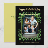 Minimalist lucky shamrock st. Patrick's Day Photo Feestdagenkaart (Voorkant / Achterkant)