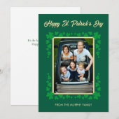 Minimalist lucky shamrock st. Patrick's Day Photo Feestdagenkaart (Voorkant / Achterkant)