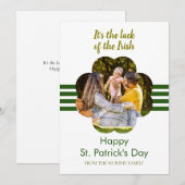 Minimalist lucky shamrock st. Patrick's Day Photo Feestdagenkaart (Voorkant / Achterkant)