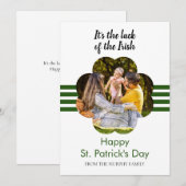Minimalist lucky shamrock st. Patrick's Day Photo Feestdagenkaart (Voorkant / Achterkant)