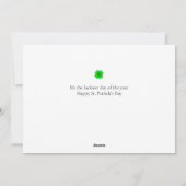 Minimalist lucky shamrock st. Patrick's Day Photo Feestdagenkaart (Achterkant)