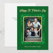 Minimalist lucky shamrock st. Patrick's Day Photo Feestdagenkaart (Voorkant / Achterkant)