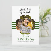 Minimalist lucky shamrock st. Patrick's Day Photo Feestdagenkaart (Staand voorkant)
