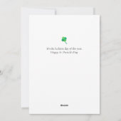 Minimalist lucky shamrock st. Patrick's Day Photo Feestdagenkaart (Achterkant)