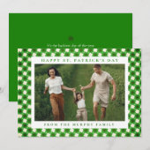 Minimalist lucky shamrock st. Patrick's Day Photo Feestdagenkaart (Voorkant / Achterkant)