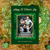 Minimalist lucky shamrock st. Patrick's Day Photo Feestdagenkaart