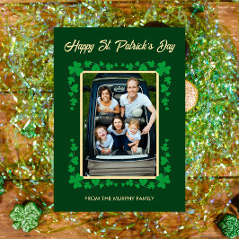 Minimalist lucky shamrock st. Patrick's Day Photo Feestdagenkaart