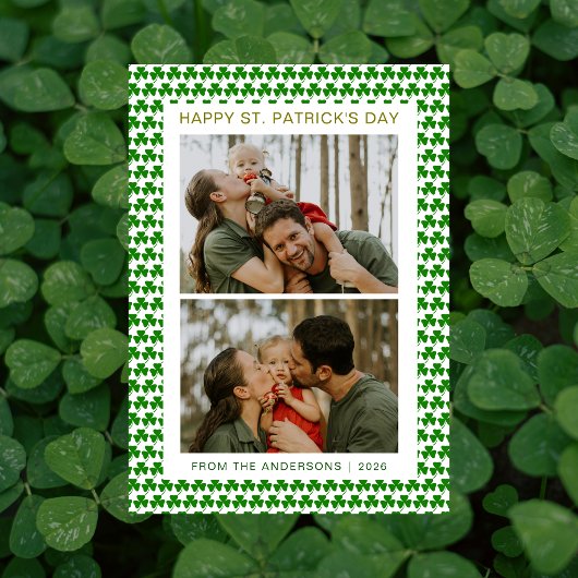 Minimalist lucky shamrock st. Patrick's Day Photo Feestdagenkaart