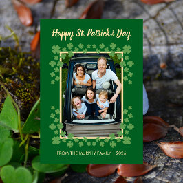 Minimalist lucky shamrock st. Patrick's Day Photo Feestdagenkaart