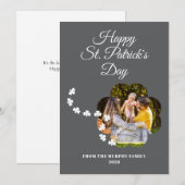 Minimalist lucky shamrock st. Patrick's Day Photo Feestdagenkaart (Voorkant / Achterkant)