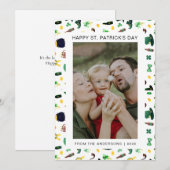 Minimalist lucky shamrock st. Patrick's Day Photo Feestdagenkaart (Voorkant / Achterkant)