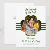 Minimalist lucky shamrock st. Patrick's Day Photo Feestdagenkaart (Voorkant / Achterkant)