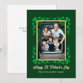 Minimalist lucky shamrock st. Patrick's Day Photo Feestdagenkaart (Voorkant / Achterkant)
