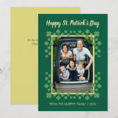 Minimalist lucky shamrock st. Patrick's Day Photo Feestdagenkaart (Voorkant / Achterkant)