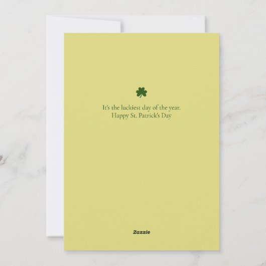 Minimalist lucky shamrock st. Patrick's Day Photo Feestdagenkaart (Achterkant)