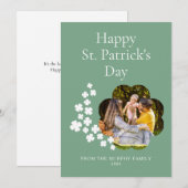 Minimalist lucky shamrock st. Patrick's Day Photo Feestdagenkaart (Voorkant / Achterkant)