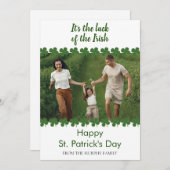 Minimalist lucky shamrock st. Patrick's Day Photo Feestdagenkaart (Voorkant / Achterkant)
