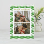 Minimalist lucky shamrock st. Patrick's Day Photo Feestdagenkaart (Staand voorkant)