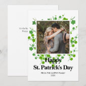 Minimalist lucky shamrock st. Patrick's Day Photo Feestdagenkaart (Voorkant / Achterkant)