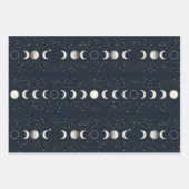 Minimalist Lunar Phases Pattern with Stars and Nig Inpakpapier Vel (Voorkant 3)