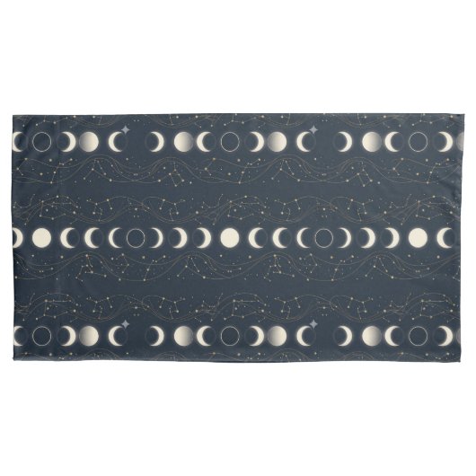 Minimalist Lunar Phases Pattern with Stars and Nig Kussensloop (Voorkant)