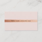 MINIMALIST luxe faux roos gouden streep blush roze Visitekaartje (Achterkant)