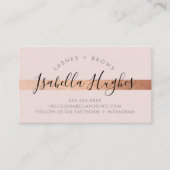 MINIMALIST luxe faux roos gouden streep blush roze Visitekaartje (Voorkant)