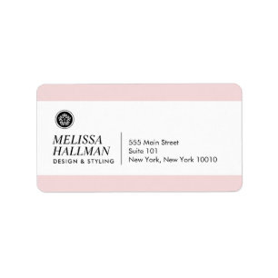 Minimalist Luxe Floral Logo Designer Roze Etiket