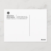 Minimalist Luxe Floral Logo met Roze Orchideeën Briefkaart (Achterkant)