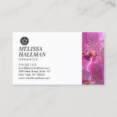 Minimalist Luxe Floral Logo met Roze Orchideeën Visitekaartje (Achterkant)