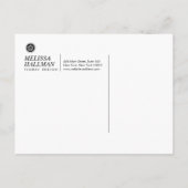 Minimalist Luxe Floral Logo Roos Gold Briefkaart (Achterkant)