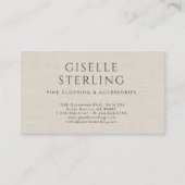 Minimalist Luxury Boutique Clothing Faux Linen Visitekaartje (Voorkant)
