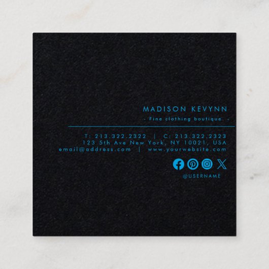 Minimalist Luxury Boutique Ivory  Vierkante Visitekaartje (Achterkant)