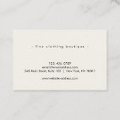 Minimalist Luxury Boutique Ivory Visitekaartje (Achterkant)