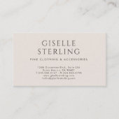 Minimalist Luxury Boutique Taupe Neutral Visitekaartje (Voorkant)