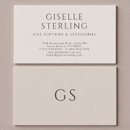 Minimalist Luxury Boutique Taupe Neutral Visitekaartje