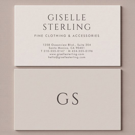 Minimalist Luxury Boutique Taupe Neutral Visitekaartje
