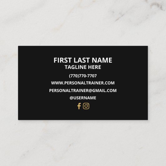 Minimalist Luxury Gym Trainer Coach Weight Fitness Visitekaartje (Achterkant)