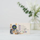 Minimalist Luxury Ivory Flower Boutique  Visitekaartje (Staand voorkant)