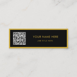 Minimalist M Gold Black Script QR White Contactkaartje