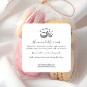 Minimalist Macaron Bakery Ingredient Vierkante Sticker