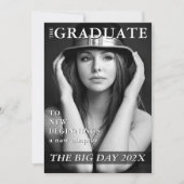 Minimalist Magazine Hoesje Afstuderen Uitnodiging (Voorkant)